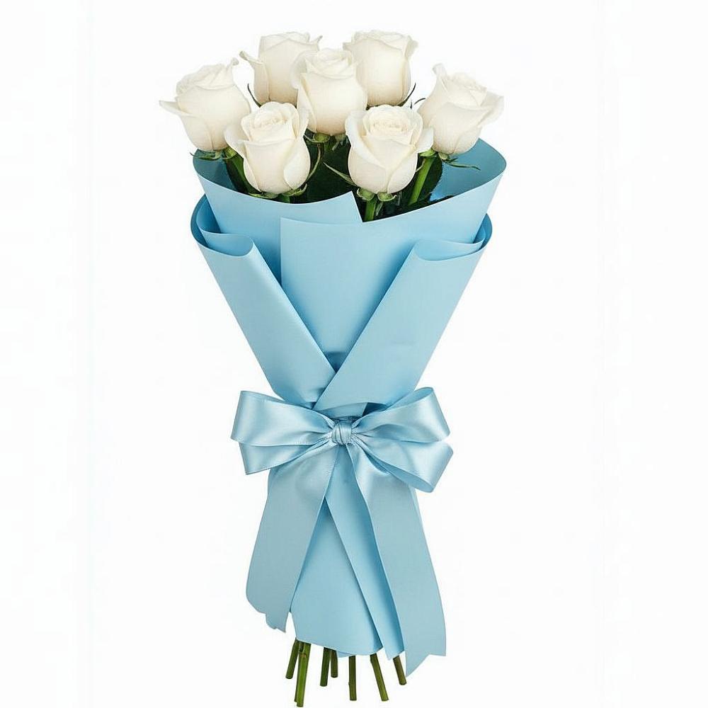 Букет 7 белых роз Проуд в Жирновске