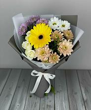 Букет цветов из:  Розы, Герберы и Хризантемы в Жирновске