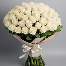 Букет 101 беля роза Белоснежка в Жирновске