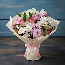 Букет цветов из:  Хризантемы, Альстромерии и Розы в Жирновске