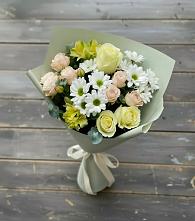 Букет цветов из:  Альстромерии, Розы и Хризантемы в Жирновске