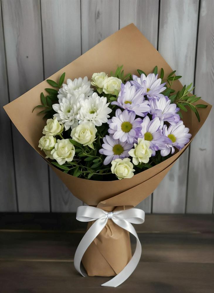 Букет цветов из: Хризантемы и Розы в Жирновске
